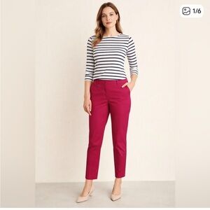 10 J. Crew Cafe Capri Magenta Cropped Twill Pant